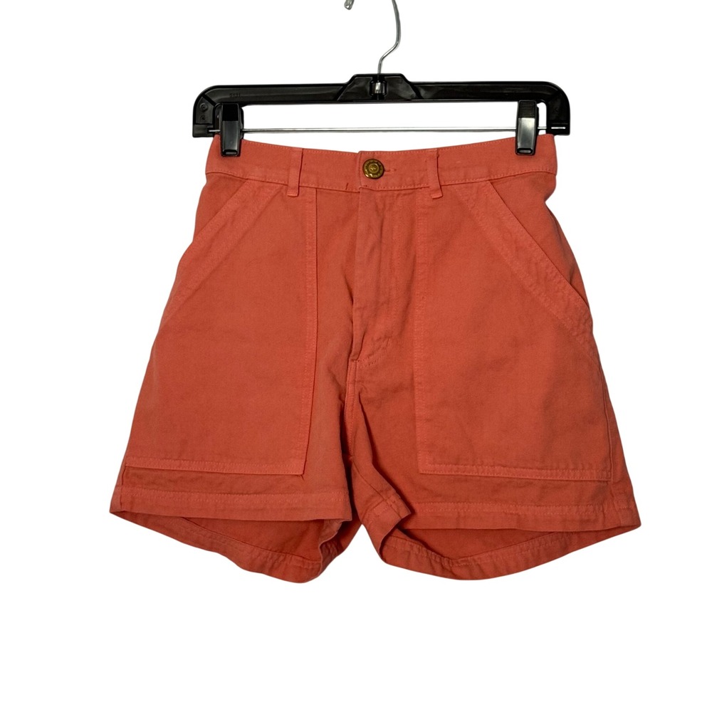 Big Bud Press Work Pants Shorts Salmon Pink High Waisted Canvas - XSmall